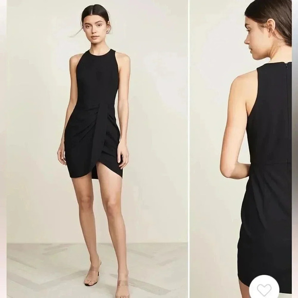 NWT Black Halo Brett Sleeveless Draped Mini Dress size 8 - Picture 1 of 12